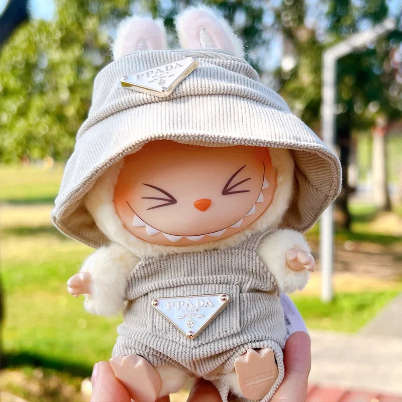 Adorable Corduroy Clothing Set for Labubu Doll - Includes Hat, Shoes & DIY Accessories for Fun Party Games and Gifts!