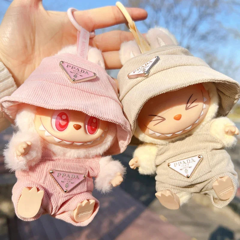 Adorable Corduroy Clothing Set for Labubu Doll - Includes Hat, Shoes & DIY Accessories for Fun Party Games and Gifts!