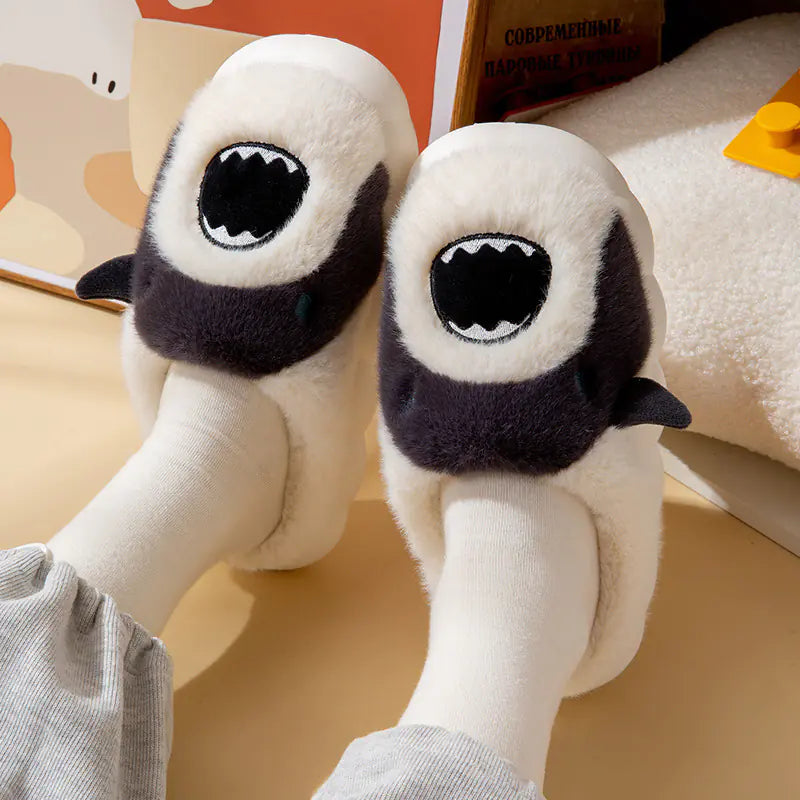 Fuzzy Shark Slippers - Cute Comfort Footwear for Women