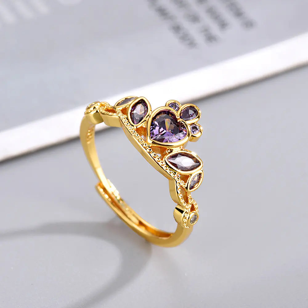 Elegant Princess Zircon Crown Ring