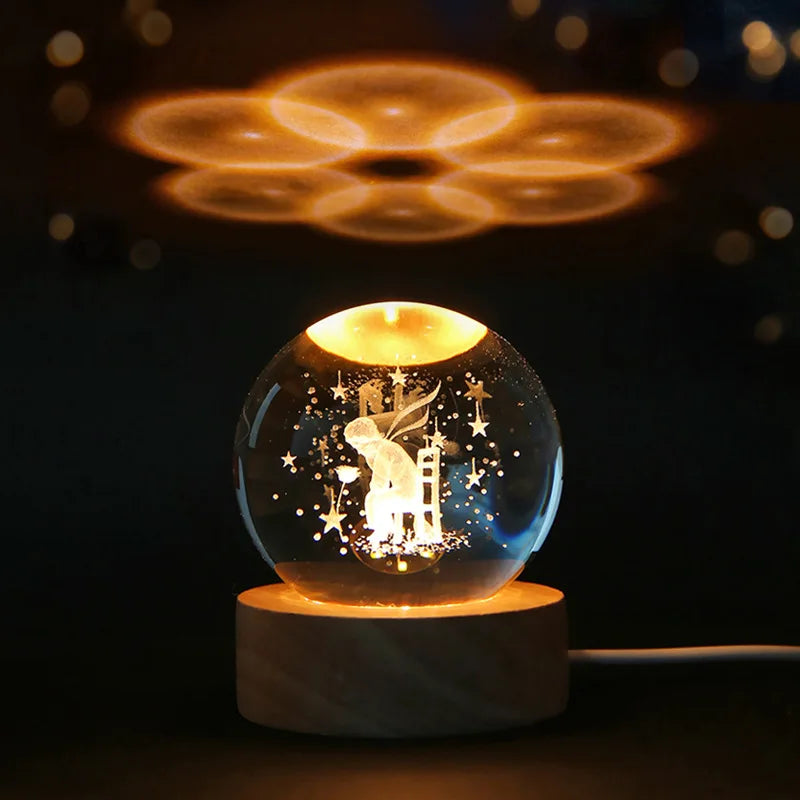 Amazing Crystal Ball Planet Night Light Laser for Home Decoration