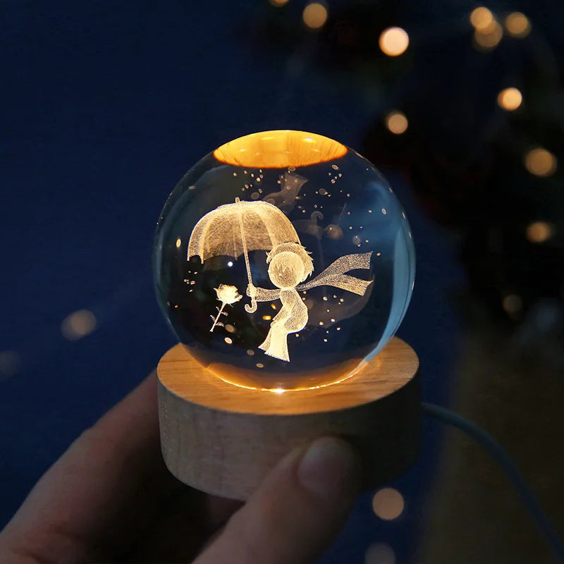 Amazing Crystal Ball Planet Night Light Laser for Home Decoration