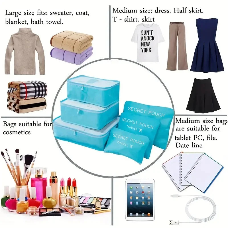 Travel Storage Bag Set - Large Capacity Waterproof Luggage