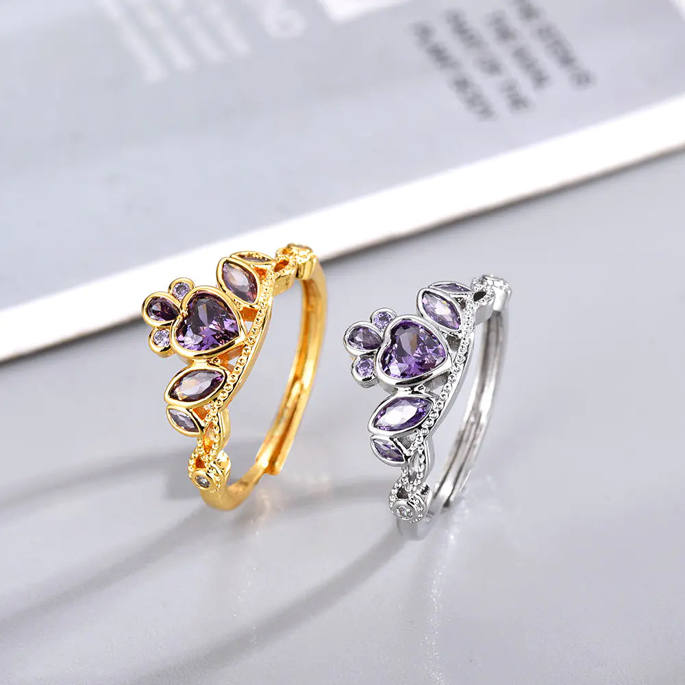 Elegant Princess Zircon Crown Ring