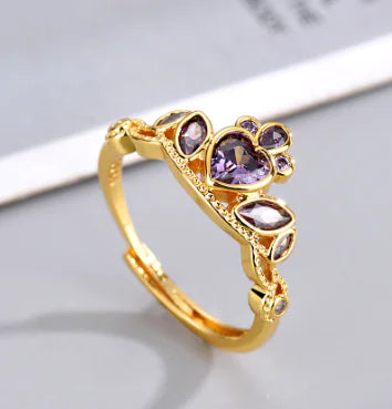 Elegant Princess Zircon Crown Ring