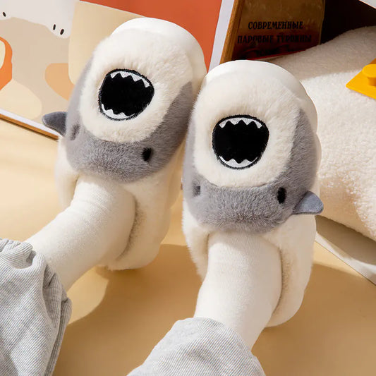 Fuzzy Shark Slippers - Cute Comfort Footwear for Women