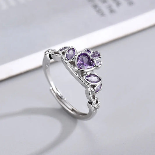 Elegant Princess Zircon Crown Ring